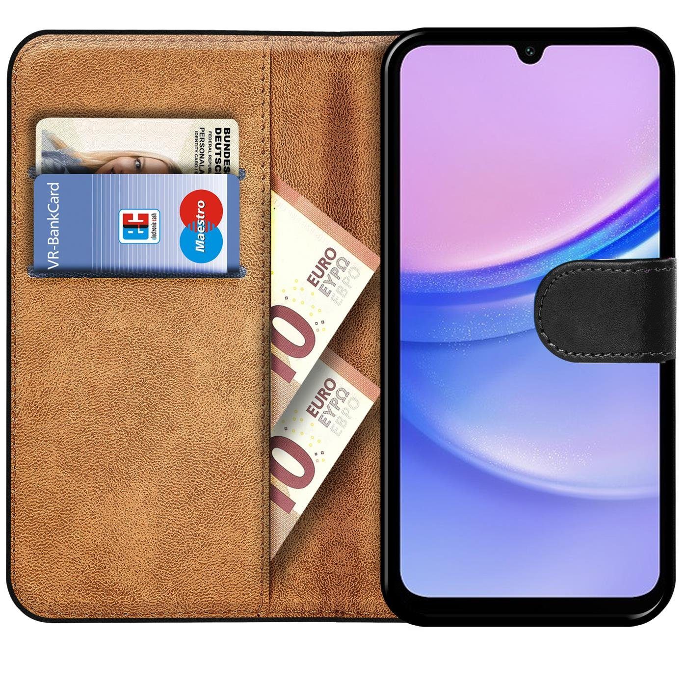 CoolGadget Handyhülle Wallet Klapp Tasche Book Case für Samsung Galaxy A15 4G / 5G 6,6 Zoll, Hülle Klapphülle Flip Cover Etui Schutzhülle – Bild 2 von 5