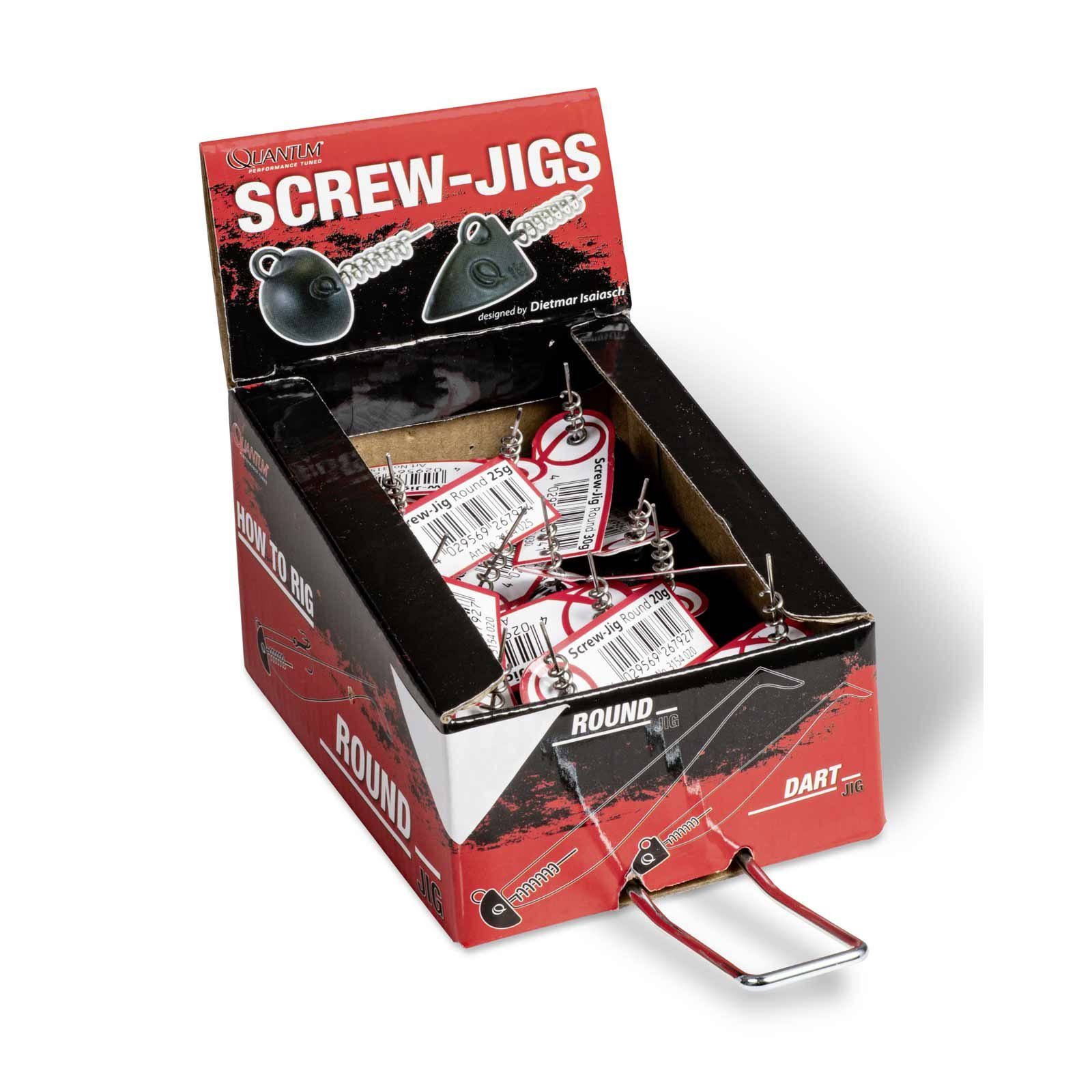 Quantum Kunstköder, Quantum Q-Screw-Jigs Rundkopf 25g matt schwarz Schraub-Jigkopf