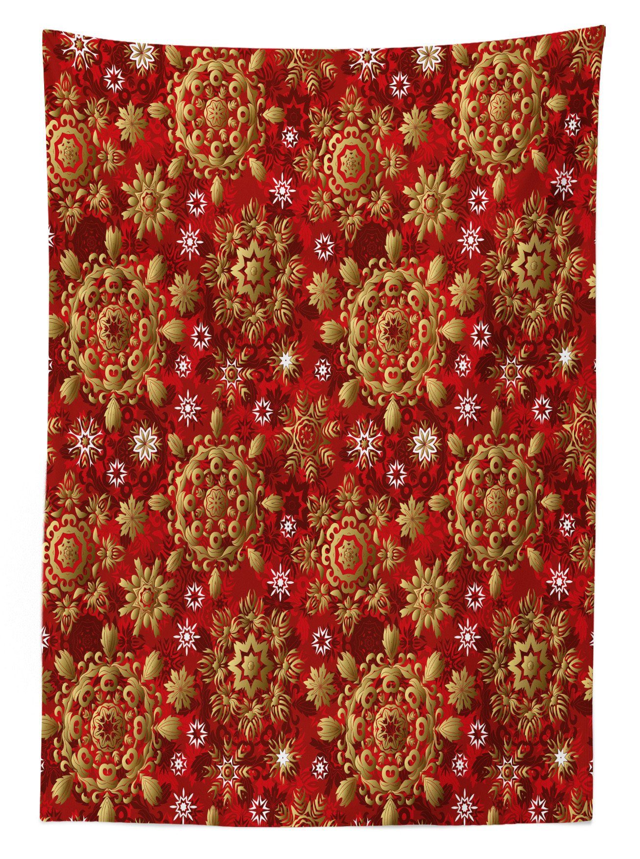 Bereich Waschbar Farben, Red Außen Farbfest Mandala den Flora geeignet Für Weihnachten Ornament Tischdecke Klare Abakuhaus
