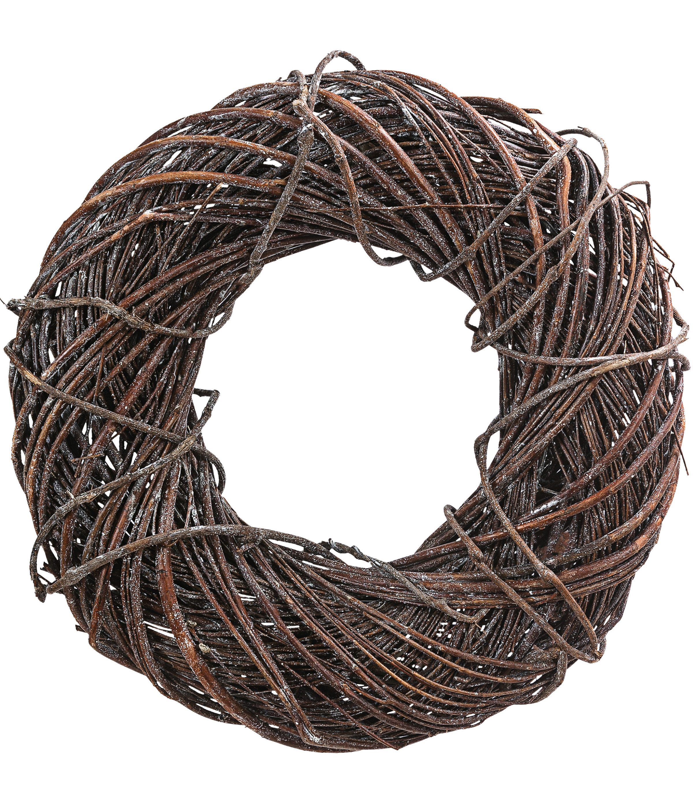 Dehner Dekokranz Kranz Twister, Ø 35 cm, Höhe 10 cm, Naturmaterial, handgefertigter Naturkranz, einseitig gebunden