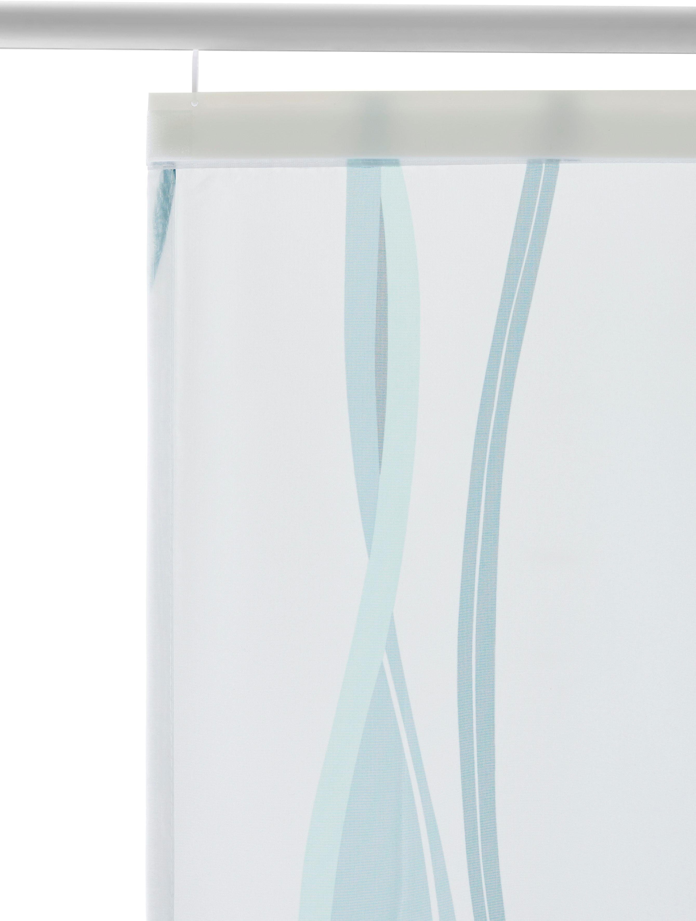 OTTO home Schiebegardine Dimona (2 St), Klettschiene, transparent, Polyester, 2-er Set, Fertiggardine, mit Befestigungszubehör, Wellen