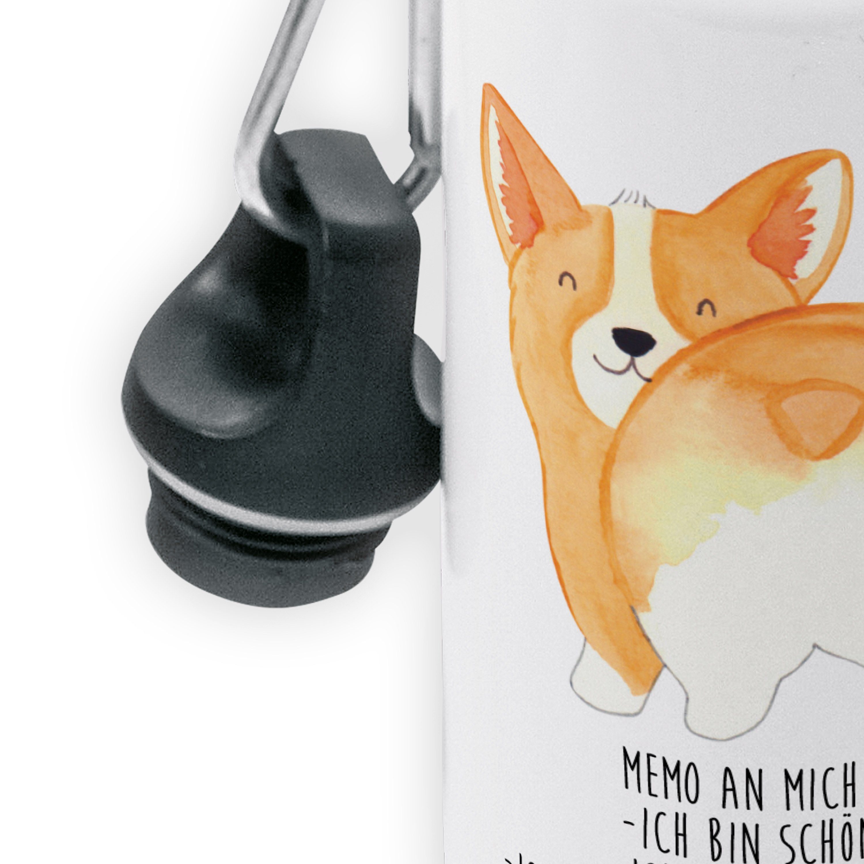 Mr. - Trinkflasche - süß, Corgie & Hund, Kindertrinkflas Trinkflasche, Weiß Geschenk, Mrs. Po Panda