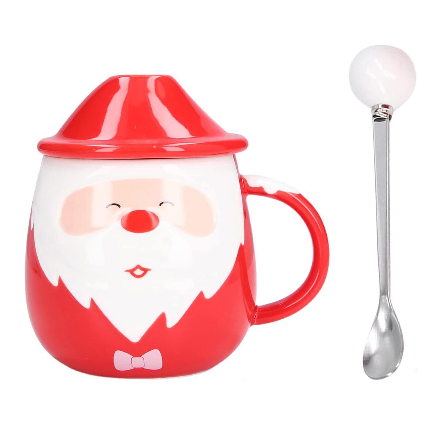 MAGICSHE Becher Weihnachtsmann Kaffeebecher mit Löffel, Weihnachtsbecher Typ A