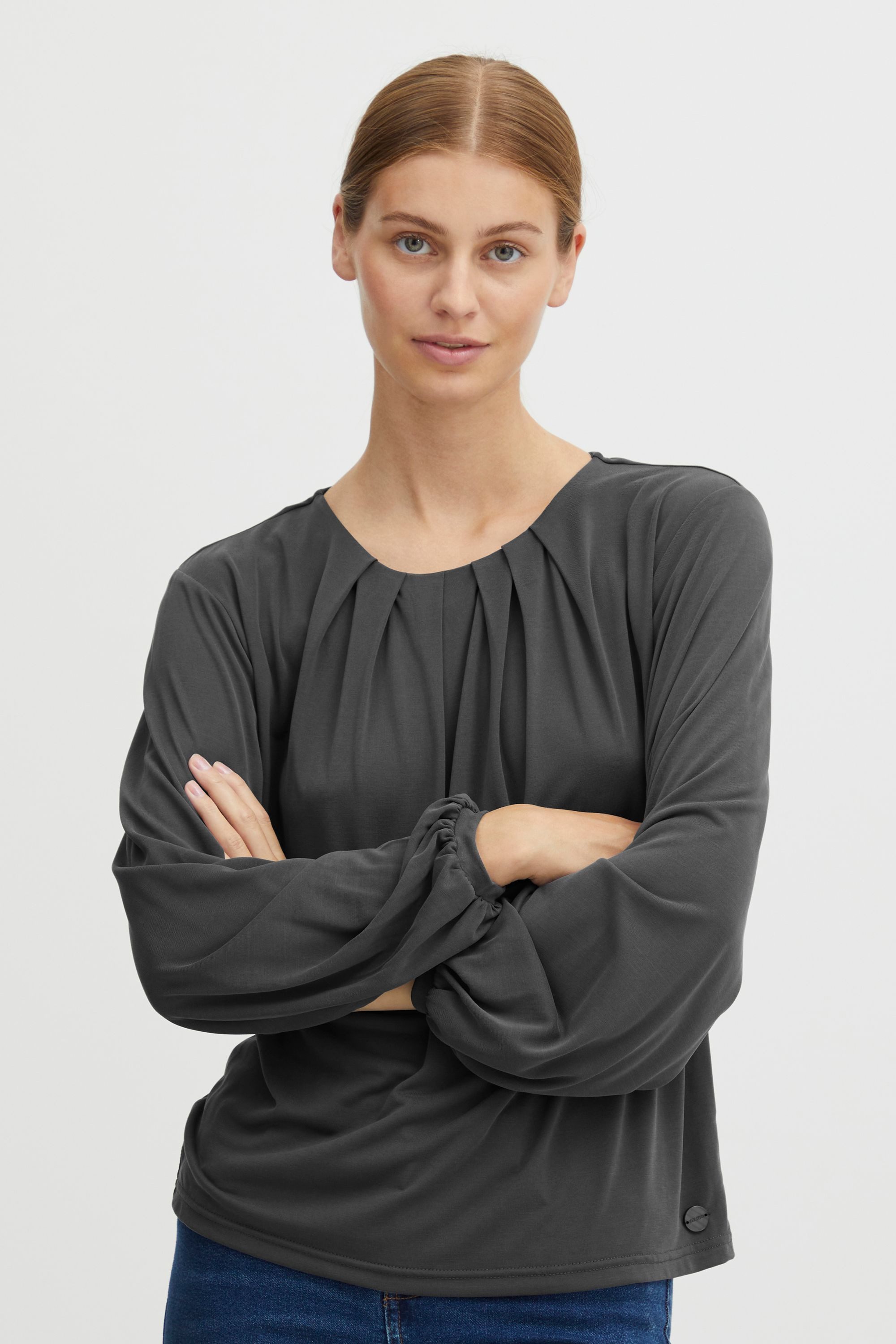 OXMO Langarmbluse OXHal Modische Bluse