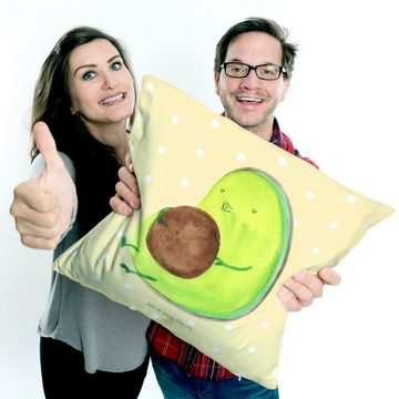 Mr. & Mrs. Panda Dekokissen Avocado pfeift - Gelb Pastell - Geschenk, Abnehmen, Sofakissen, Motiv
