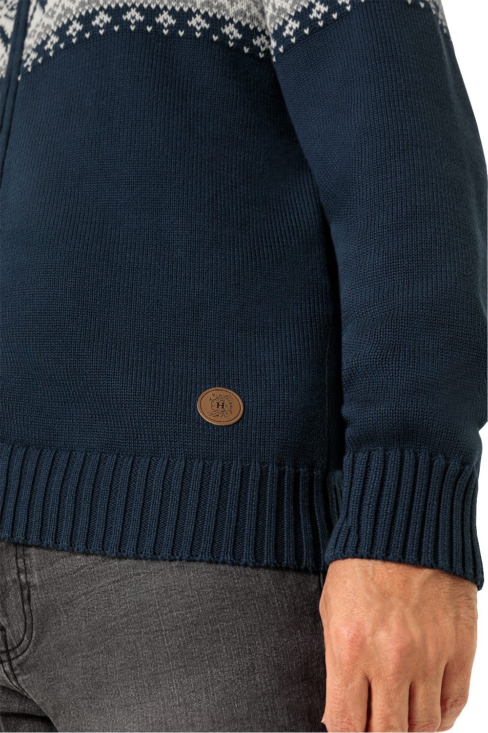 Hinterstoisser Strickjacke Mit charakteristischem Norweger-Muster