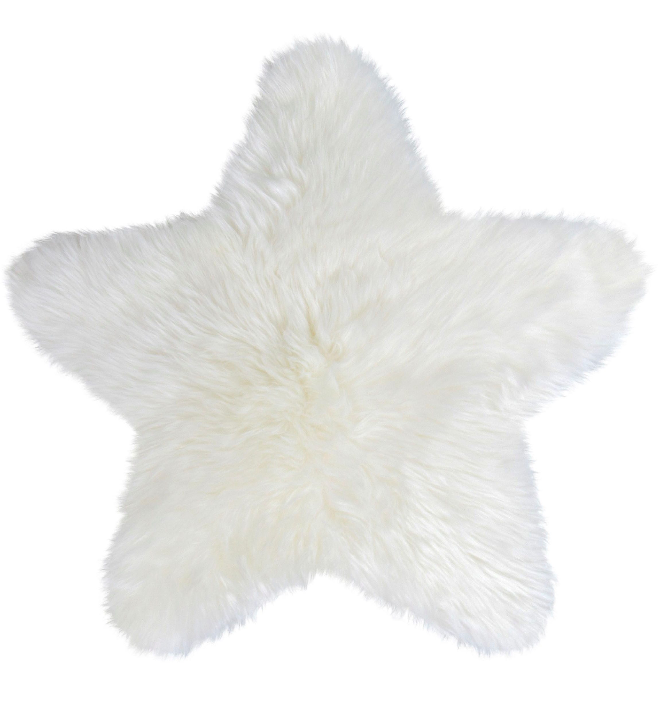 Heitmann Felle Fellteppich Spielteppich Stern - Lammfell farbig, Premium Qualität, sternförmig, Höhe: 60 mm, echtes Austral. Lammfell, besonders dicht & weich