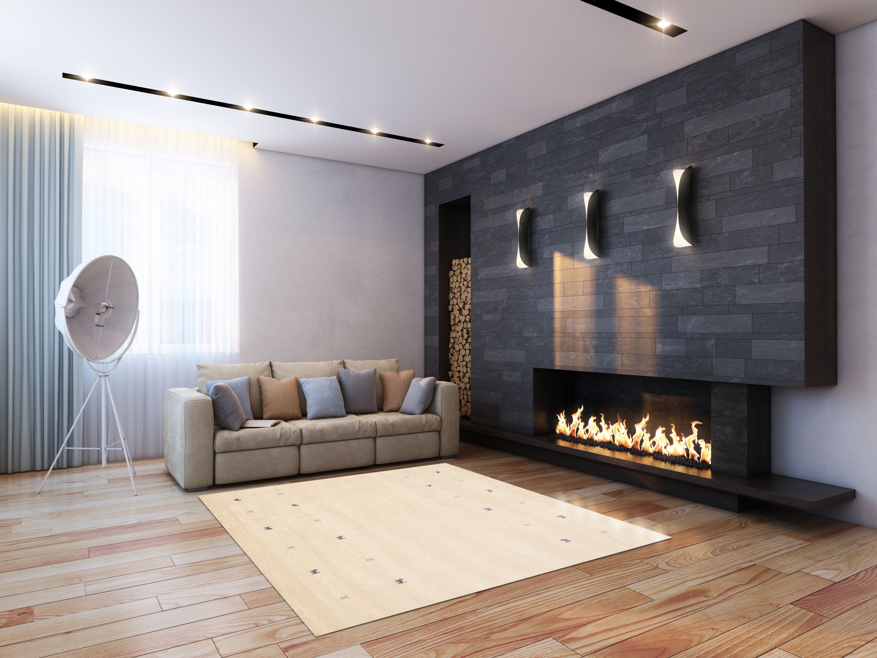 carpetfine Wollteppich "Gabbeh-Uni" quadratisch 15 mm Höhe reine Wolle, han günstig online kaufen