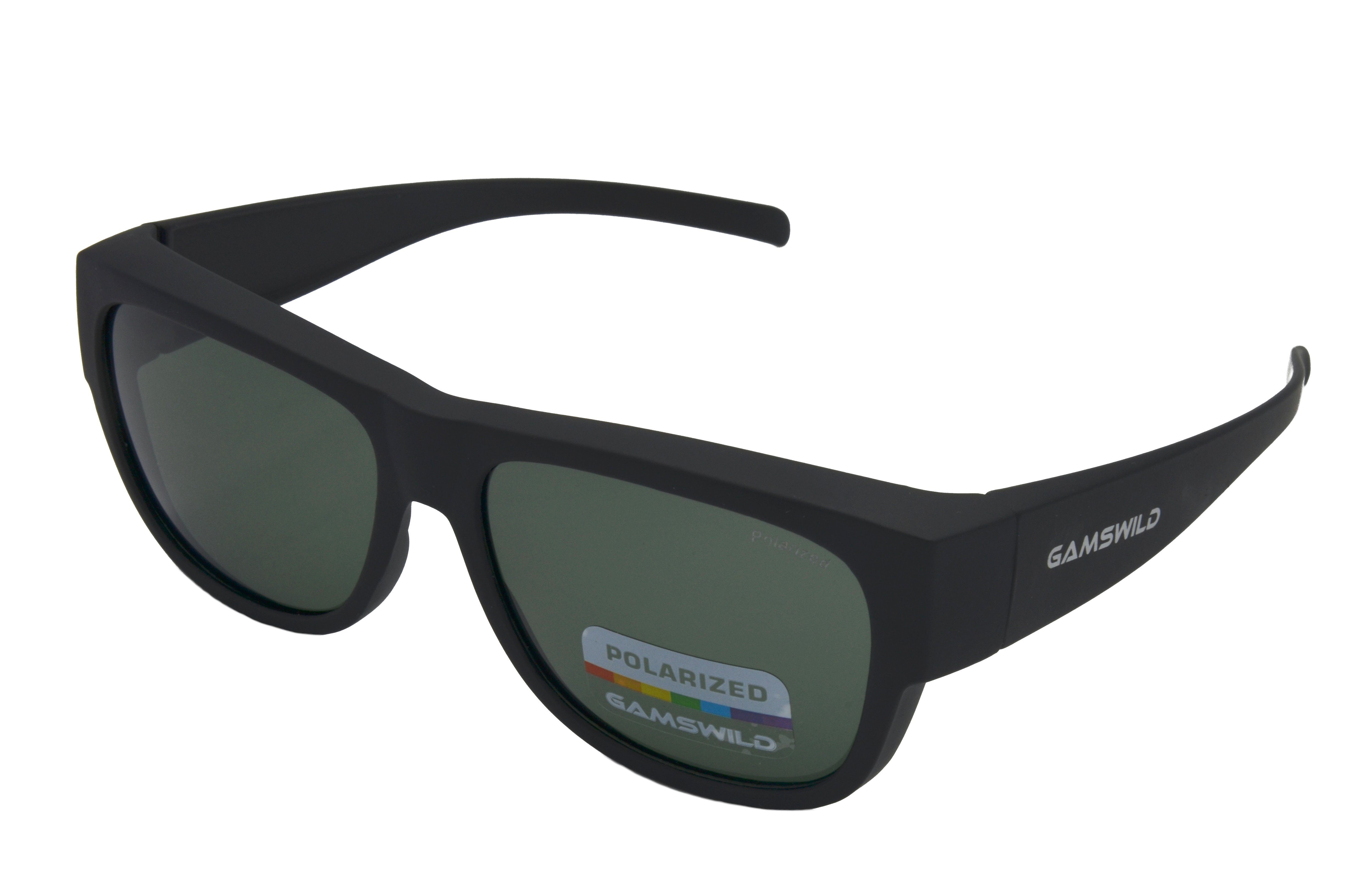 Gamswild Sportbrille WS6022 Überbrille Sonnenbrille Sportbrille Damen  Herren, schwarz G15, blau, beere, unisex, universelle Passform,  Rubbertouchbeschichtung