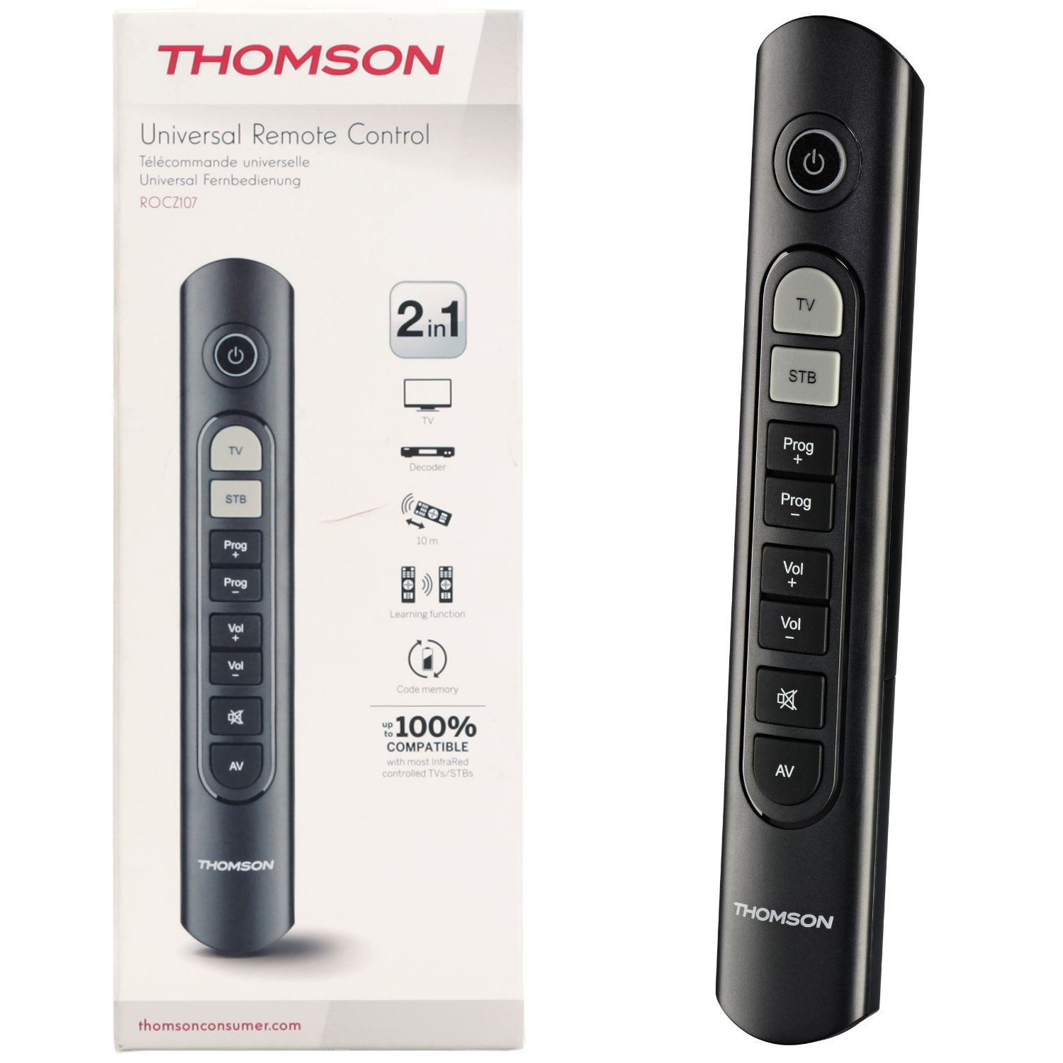 Thomson ROCZ107 2in1 Universal Fernbedienung Zapper Ersatz Universal-Smart-TV-Fernbedienung (2-in-1, Remote Control für Samsung Sony LG Philips Hisense etc TV LED LCD OLED)
