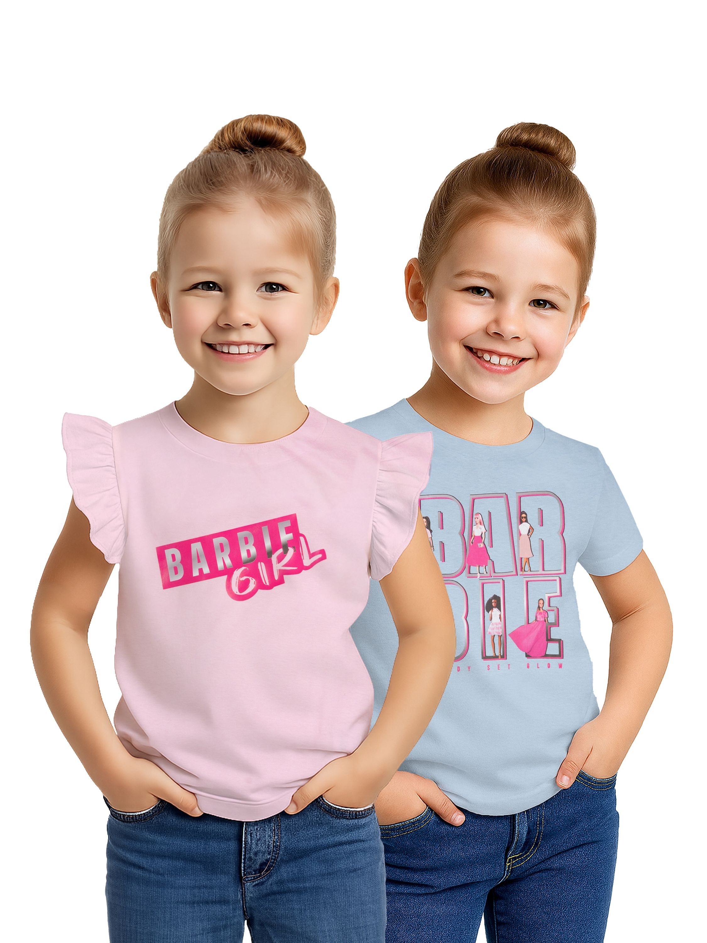 United Labels® T-Shirt Barbie mit Rüschen (2er Pack)