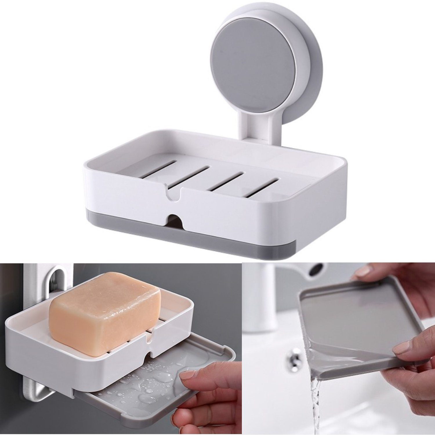 Creliv Seifenablage mit Schubladen-Tropfschale, ohne Bohren, WC-Deckelheber günstig online kaufen