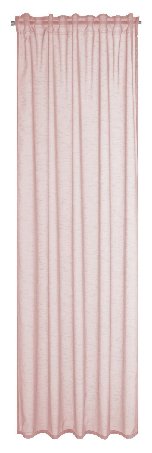 Vorhang Schlaufenvorhang, Rosa, L 245 Albani, 135 cm, verdeckte cm, Schlaufen, halbtransparent B