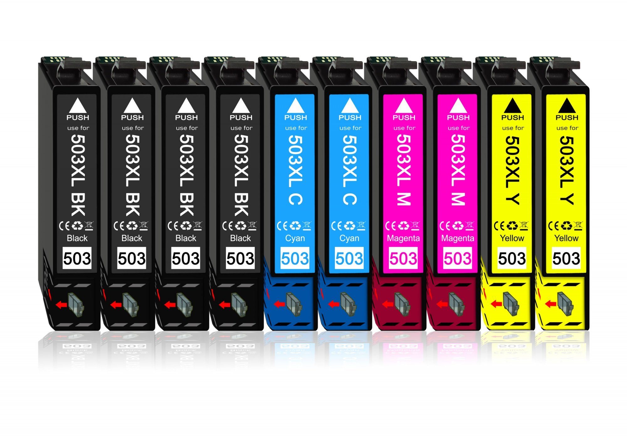 Druckerparadies 10er Tintenpatrone mit (10-tlg) 503 Pack Druckerpatronen kompatibel Epson 503XL WF-2960
