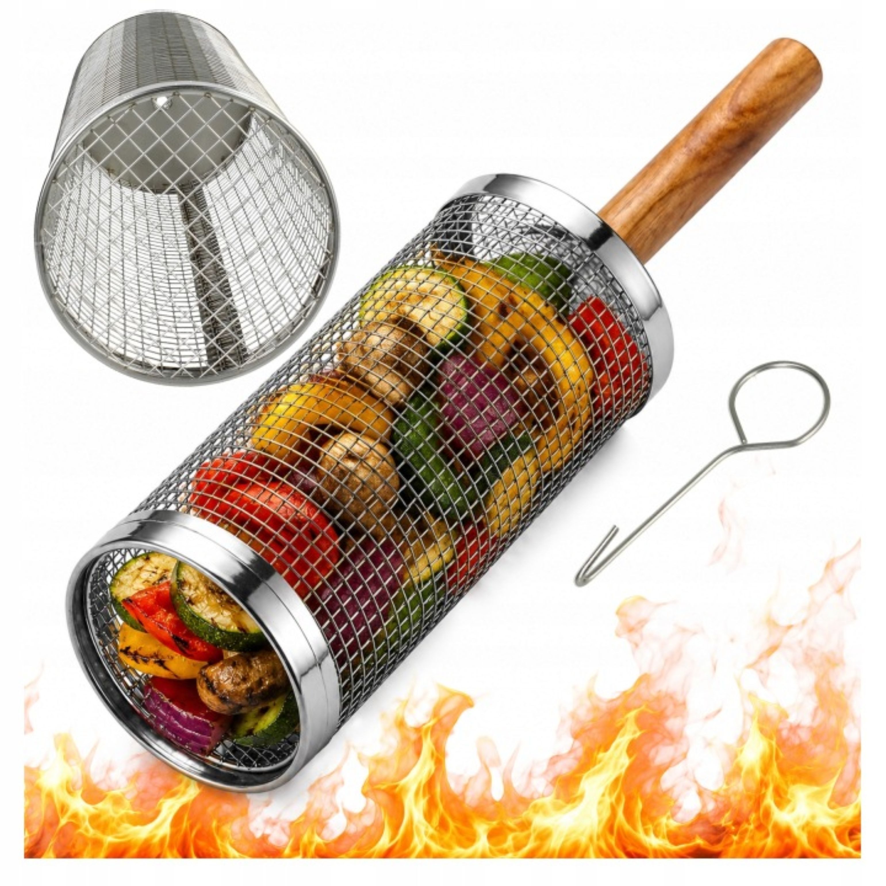 Festivalartikel drehbare Lünette Grillkorb Edelstahl 304 Drehbar 360° BBQ Gemüse Fisch Fleisch, (1-St)