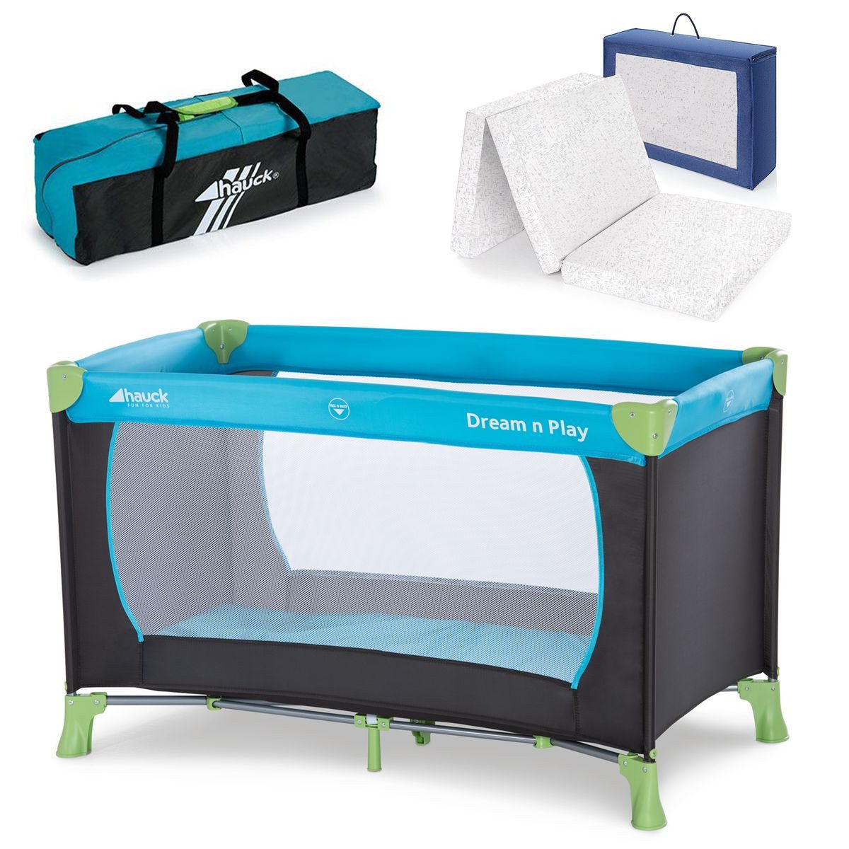 Hauck Baby-Reisebett Dream'n Play - Set - Waterblue, 4-tlg., Kinderreisebet günstig online kaufen