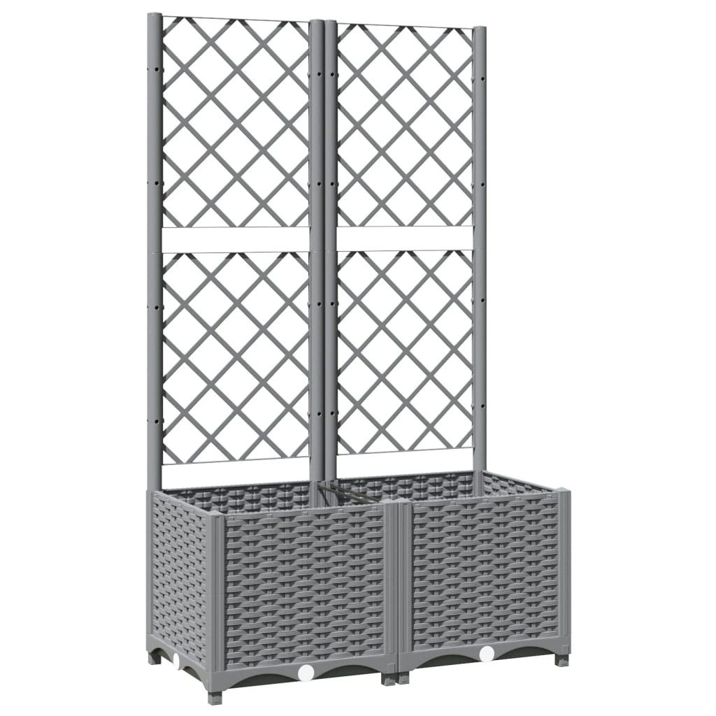 vidaXL Rankgitter 80 x 40 x 136 cm Pflanzkübel mit Rankgitter Hellgrau 80x40x136 cm Kuns