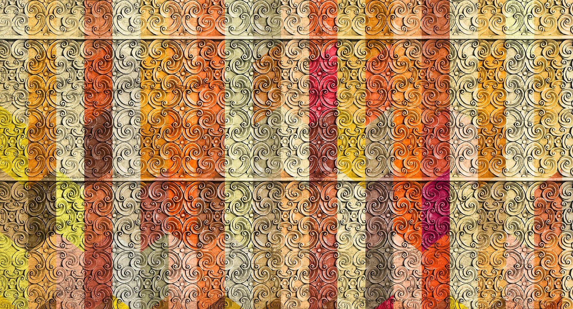 Architects Paper Fototapete Atelier 47 Panelling Artwork 1, glatt, Barock, (5 St), Vlies, Wand, Schräge, Decke