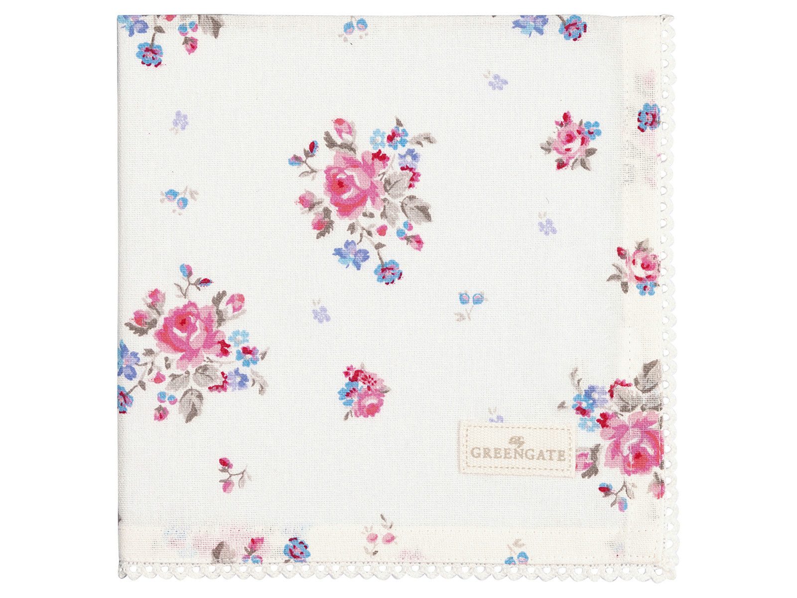 Greengate Stoffserviette Jalia Stoffserviette mit Spitze white 40x40cm