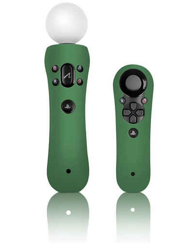 Speedlink Konsolen-Tasche Guard Kit Grün Set Silikon Skin Schutz-Hülle, Grip für Sony PS Move + Navigation Controller auch für PS VR PS3 PS4