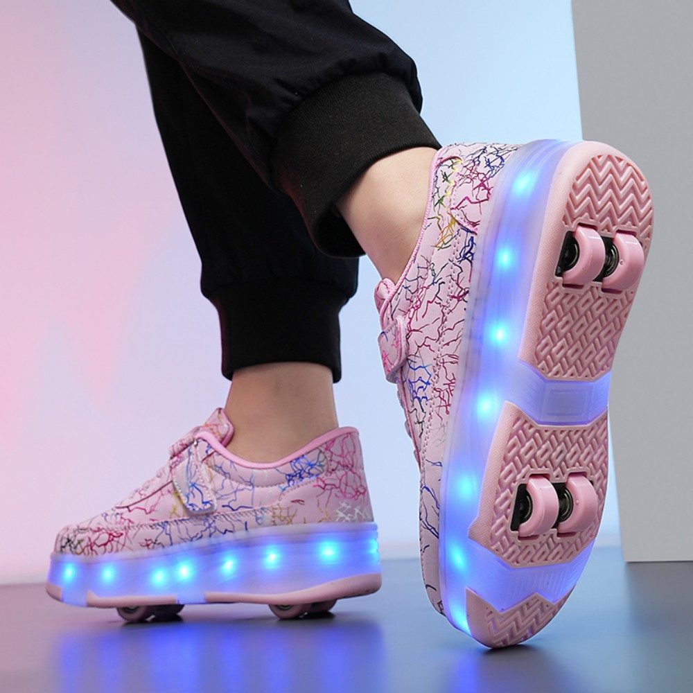 HUSK'SWARE Rollschuhe, (1 Paar, Effektive Stoßdämpfung und verschleißfestes Gummimaterial), Verstecktes Skatesystem mit eingebauten unsichtbaren PU-Rädern