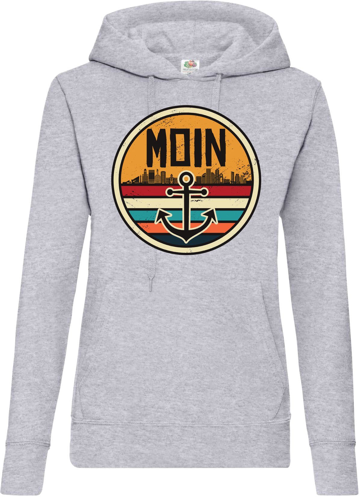 Kapuzenpullover Moin Spruch Damen Hoodie Pullover