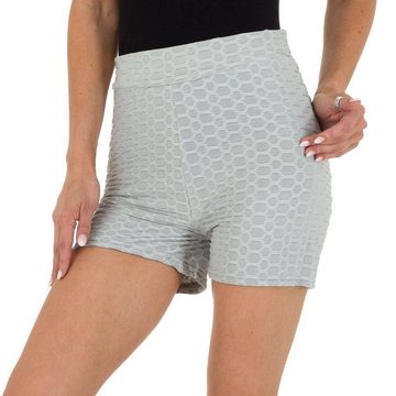 Ital-Design Shorts Damen Freizeit Hotpants Stretch Freizeitshorts in Grau