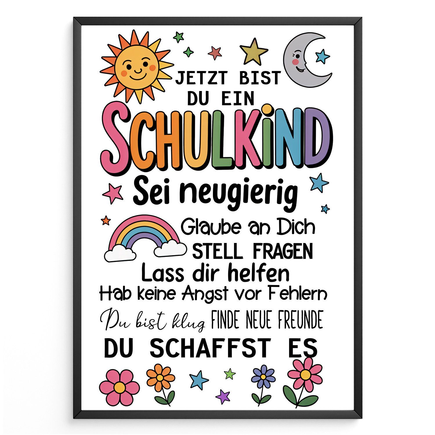 Tigerlino Poster Glückwunschkarte Schulkind Karte Einschulung Schulanfang 1. Klasse