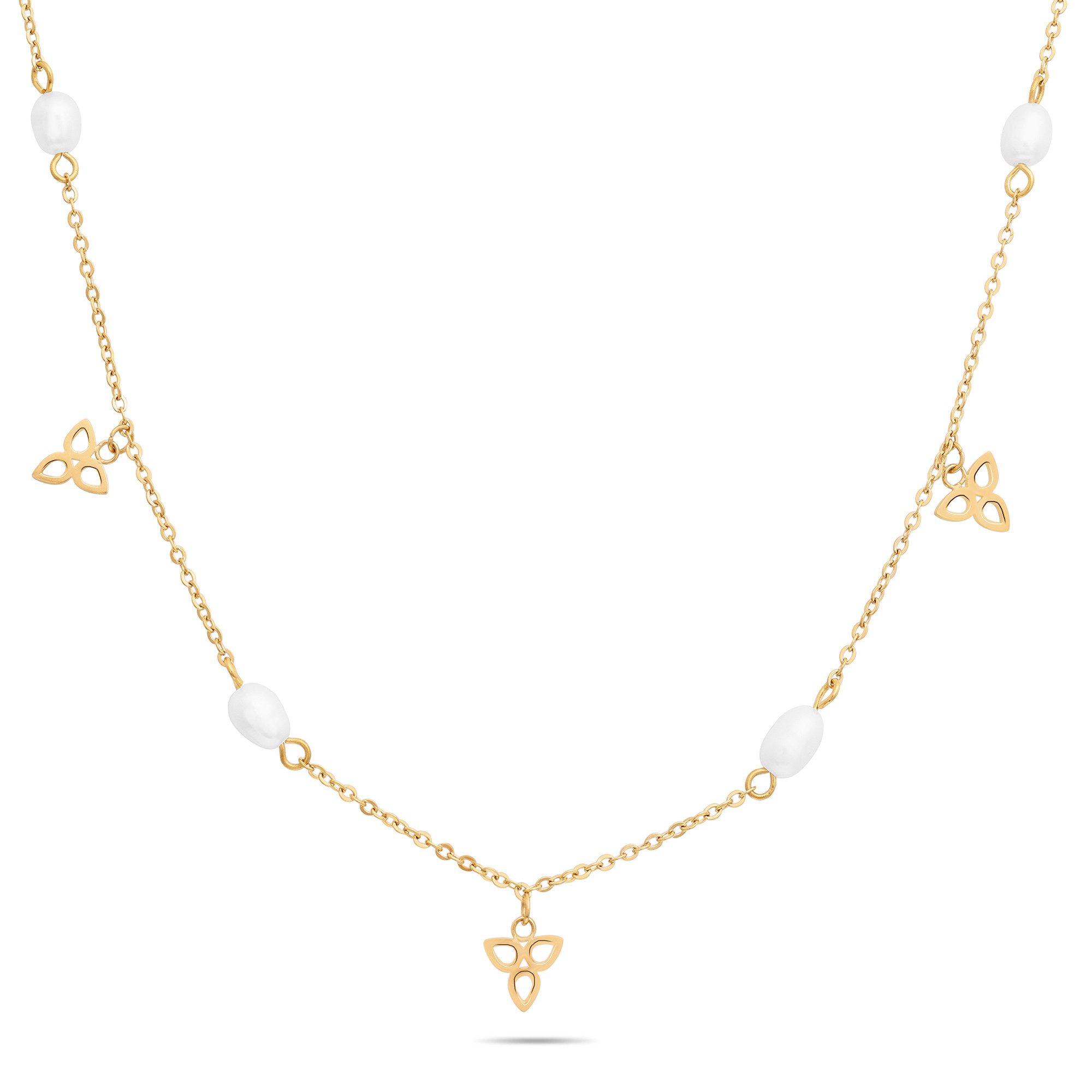Edelstahlkette Schmuck Geschenk Halskette Blüten