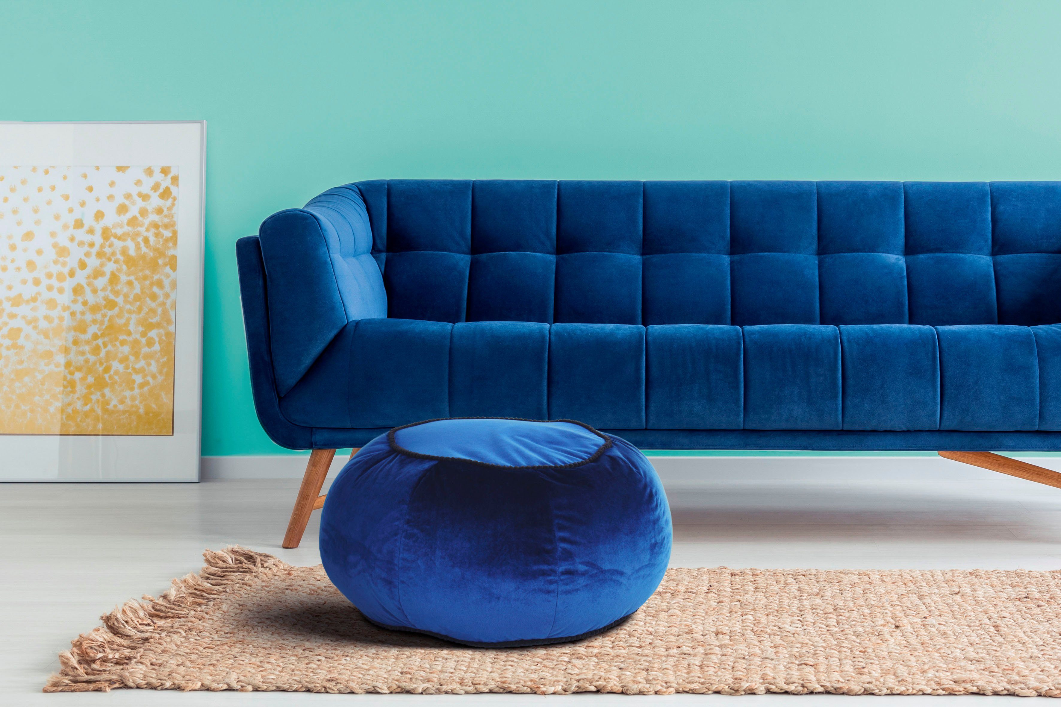 Kayoom Sitzhocker Pouf Taj Mahal 325, trendige samtige Oberfläche (1 St), samtweich, farbig, modern, orientalisches Design