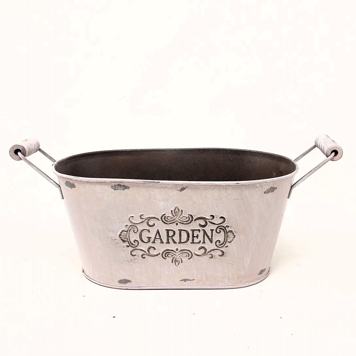 CreaFlor Home Übertopf Zink, Farbe: rosa, Motiv: Garden