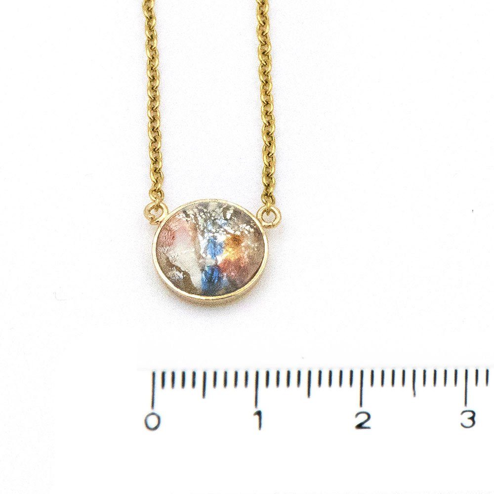 Sergio Engel Kette mit Anhänger Bohemia (Set, Set), Manufakturschmuck Edelstahl-Kette Cabochon aus böhmischem Glas