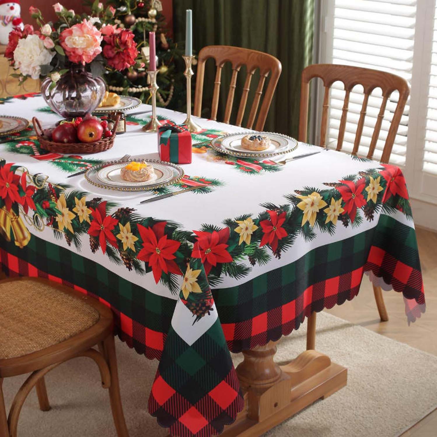 trends for living Tischdecke Weihnachtstischdecke Tischdecke Weihnachten Re günstig online kaufen