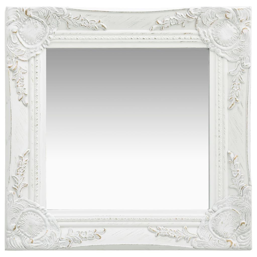 furnicato Wandspiegel Weiß 40 x 40 cm mit Barockrahmen (1-St) günstig online kaufen