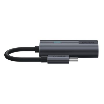 Rapoo UCA-1002 USB-C Adapter, USB-C auf 3,5 mm Audio, Grau USB-Adapter USB-C zu 3,5-mm-Klinke, 15 cm