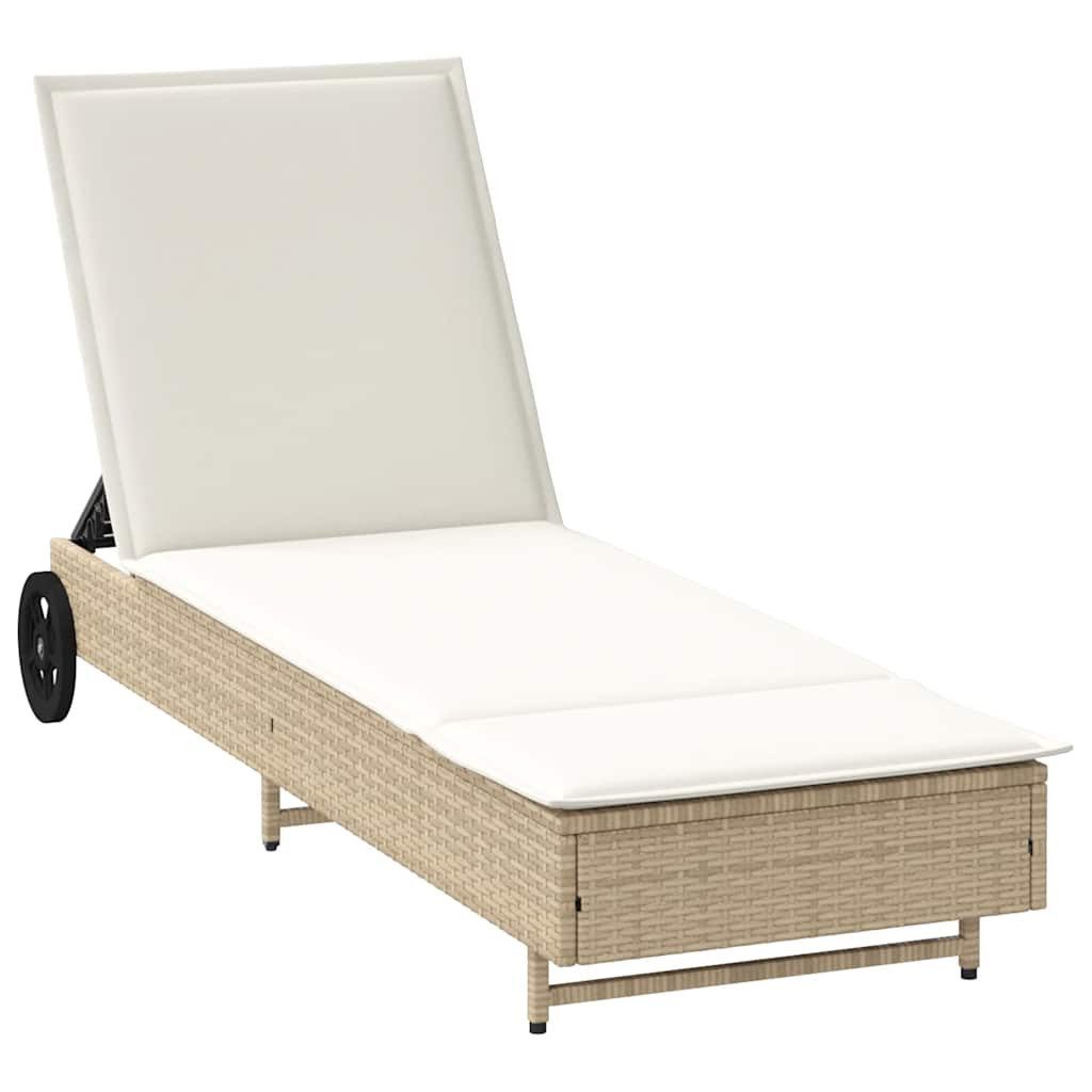 vidaXL Gartenliege Sonnenliege mit Rollen und günstig online kaufen