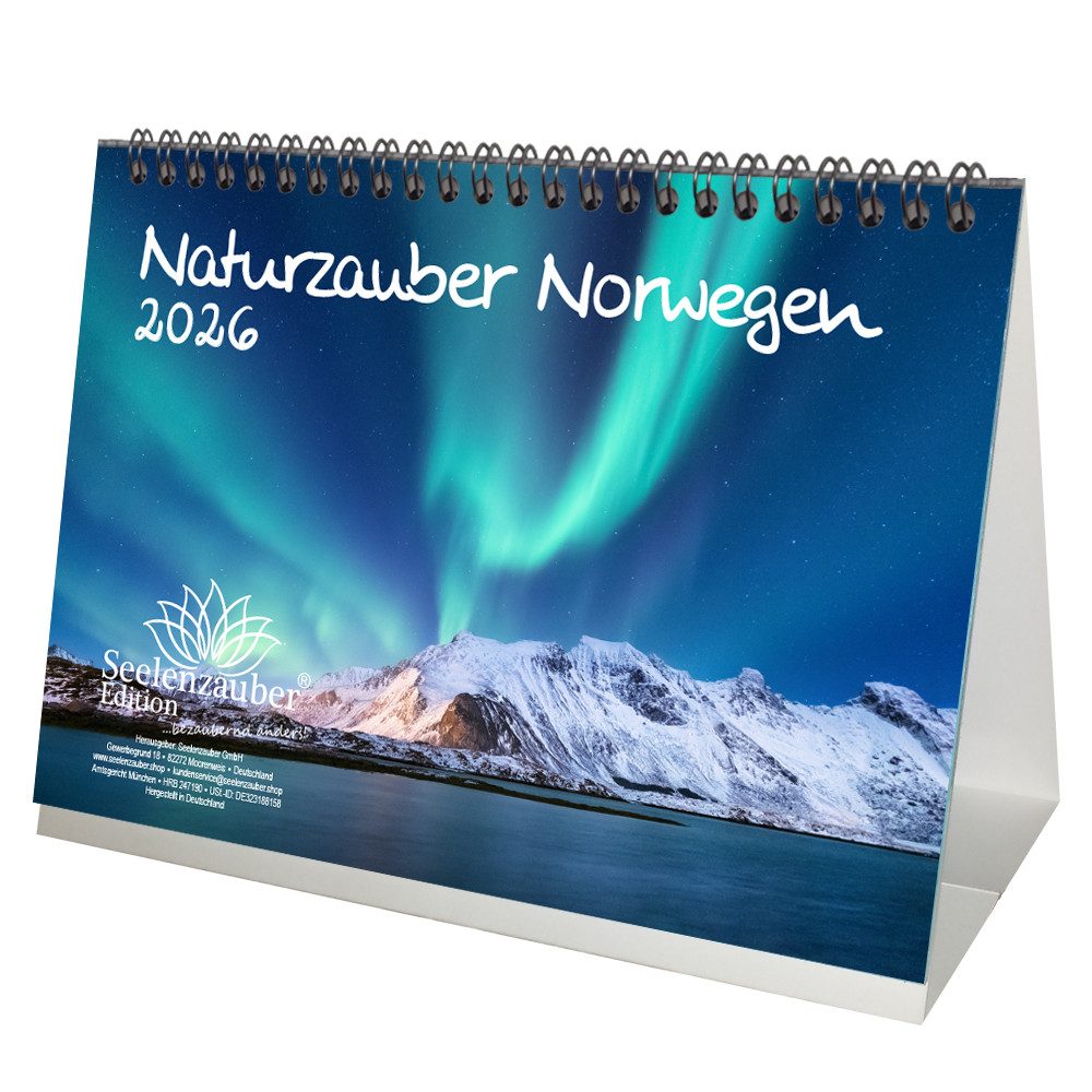 Seelenzauber Tischkalender Naturzauber Norwegen DIN A5 Tischkalender für 2026 Natur Reise Land