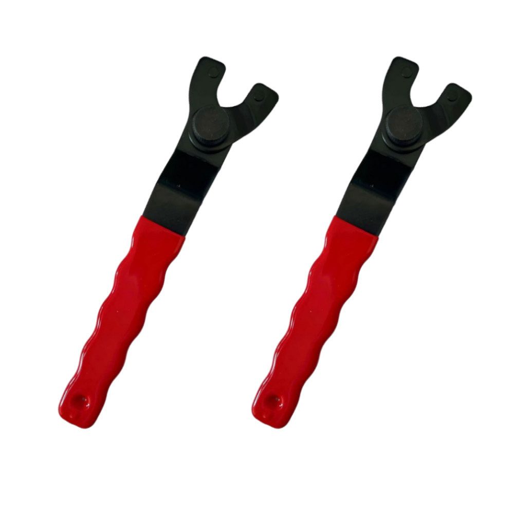 Trade-Shop Zweilochschlüssel Stirnlochschlüssel 2x verstellbar 10mm - 40mm für Flex Winkelschleifer (2 St), Länge: ca. 190mm / mit rutschfestem, gummiertem Griff