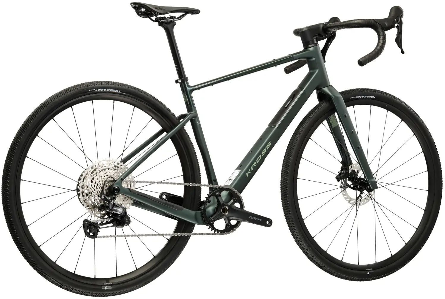 Kross Gravelbike KROSS Gravelbike Carbon Esker ADV 1.0 28" grün 12 Gänge 2026, 12 Gang Shimano GRX RX822 Schaltwerk, Kettenschaltung, Rahmen aus Carbon
