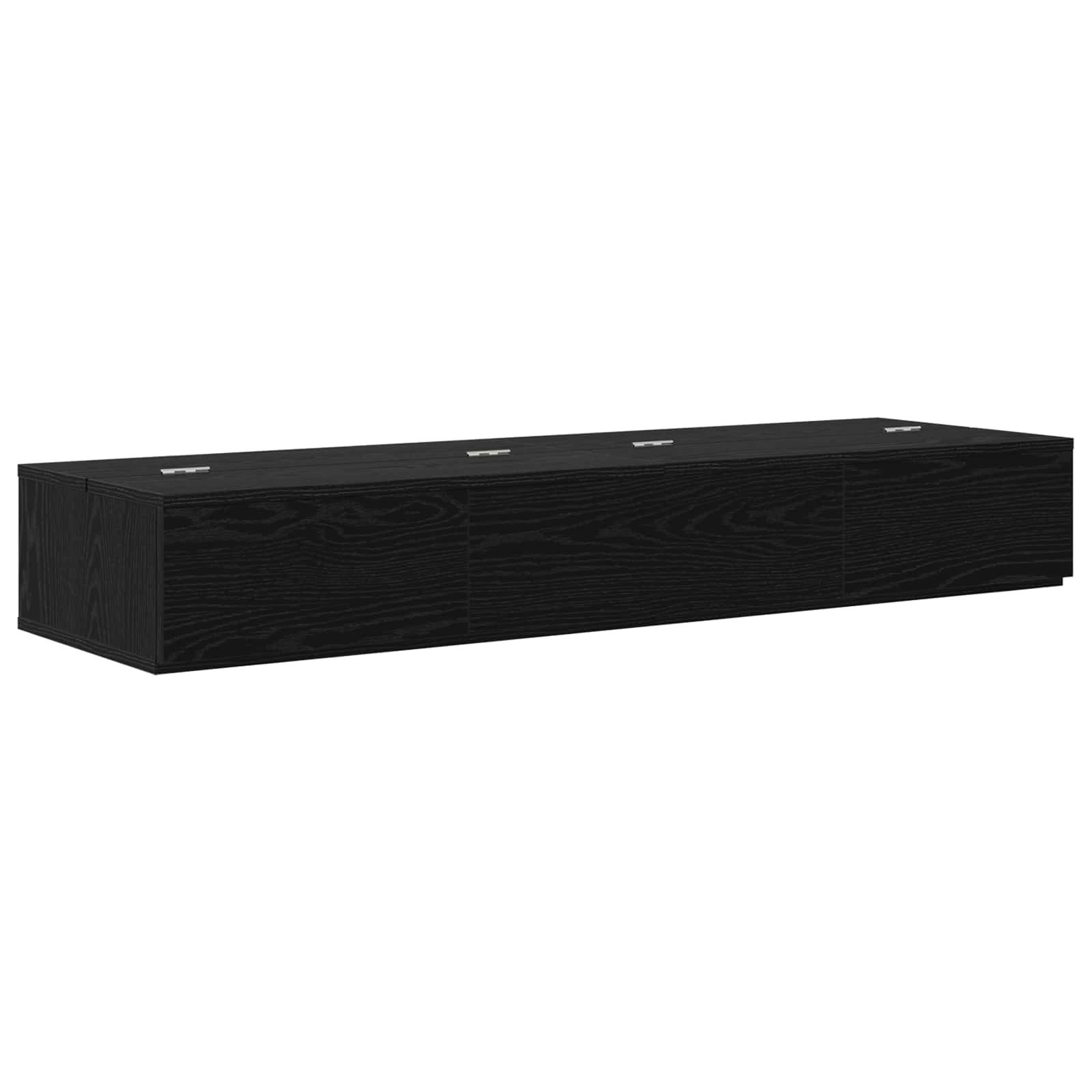 vidaXL Arbeitstisch Studiotisch Schwarz Eichen-Optik 152 x 40 x 19,5 cm (1-St)