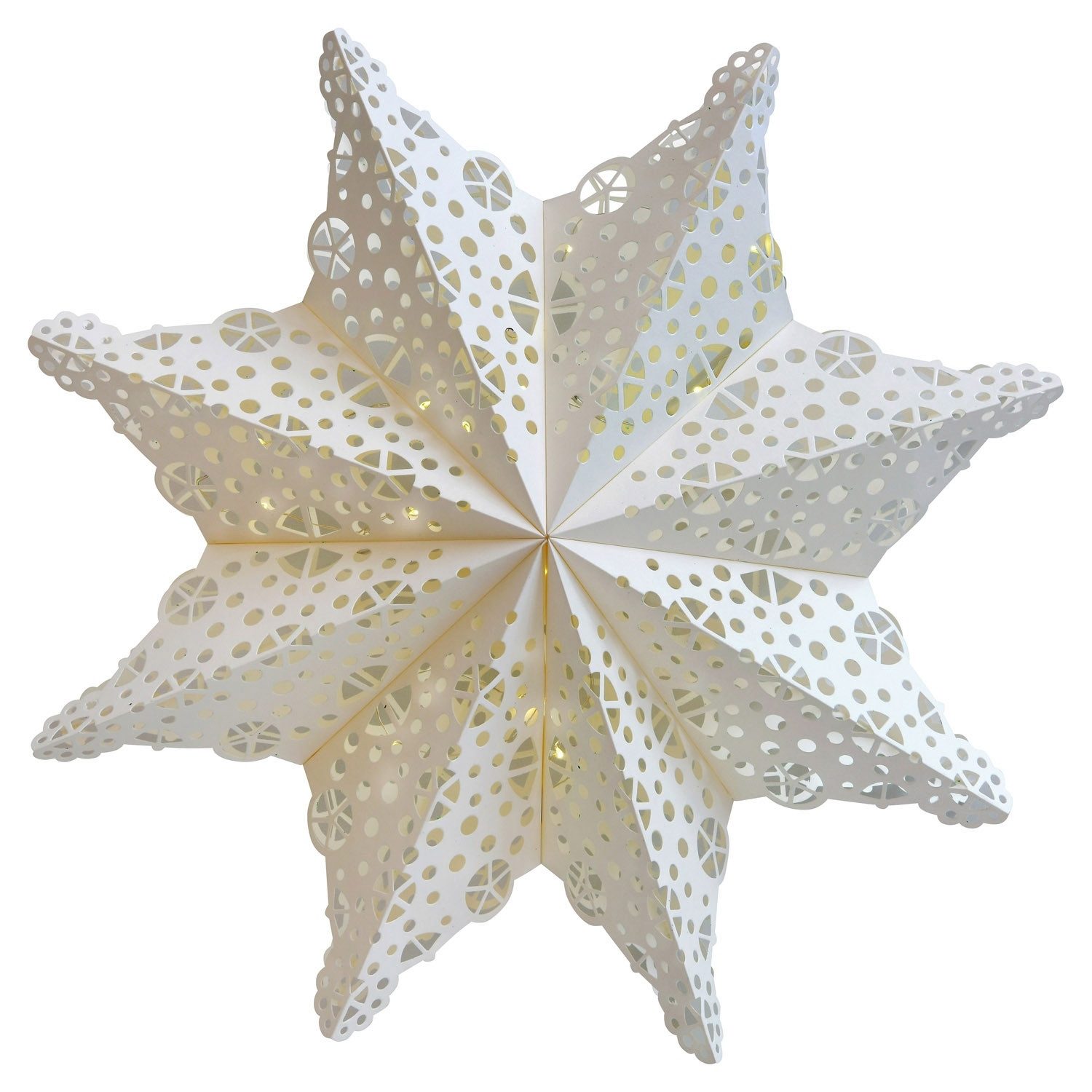 casa NOVA LED Stern MELISSA, Ø 45,7 cm, Weiß, Papier, LED fest integriert, Batteriebetrieben