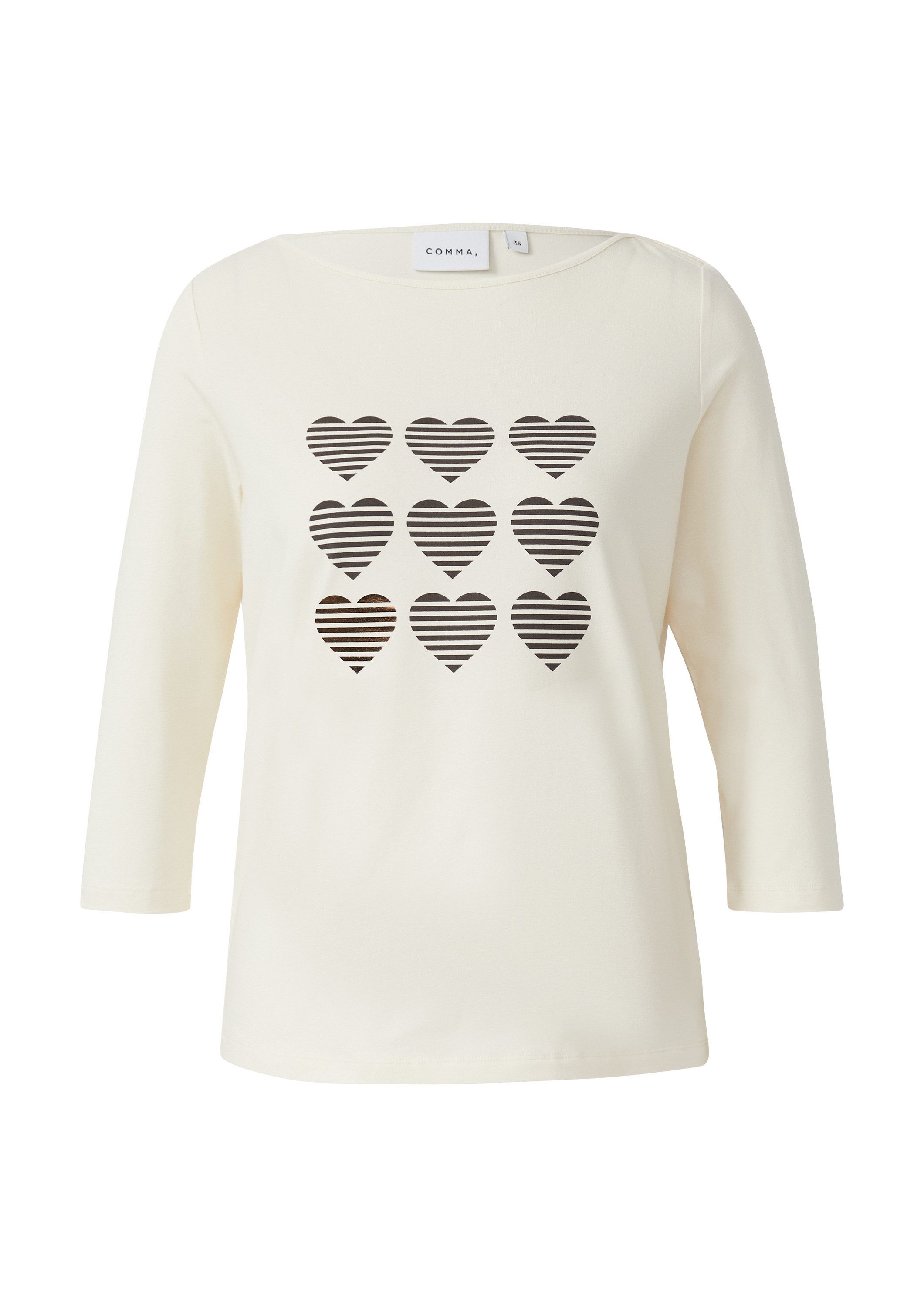 comma 3/4-Arm-Shirt T-Shirt T-Shirt mit 3/4-Ärmeln und Print günstig online kaufen