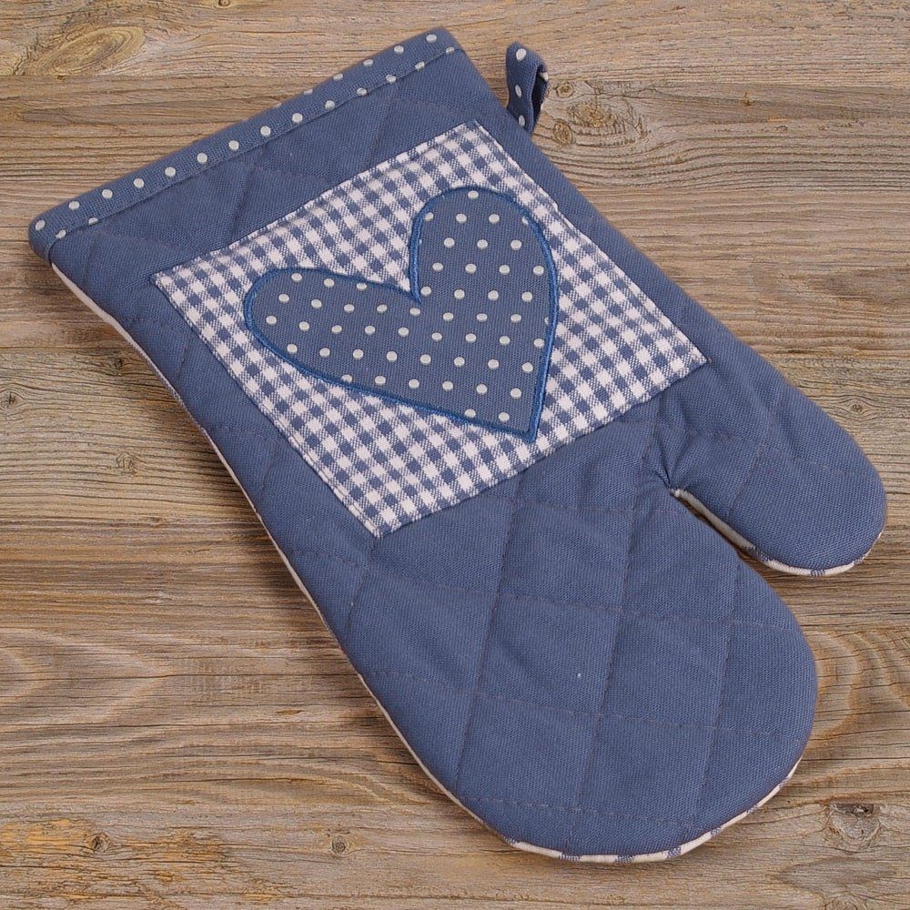 matches21 HOME & HOBBY Topflappen Topfhandschuh Landhaus Premium Karo Herz günstig online kaufen