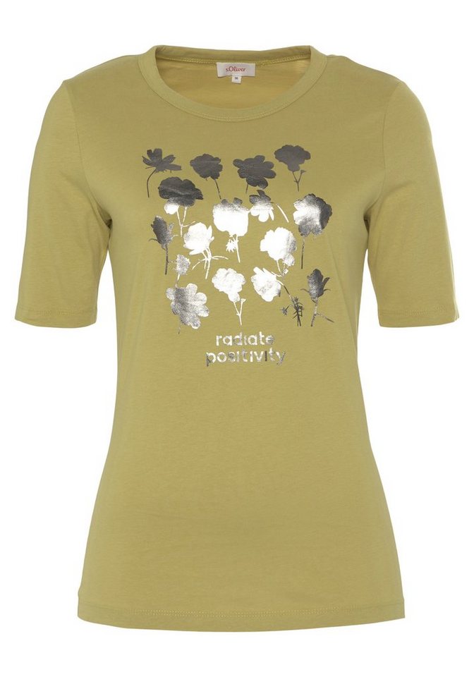 s.Oliver T-Shirt mit Rundhalsausschnitt, Basic Shirt mit kurzem Arm und  Rundhals-Ausschnitt
