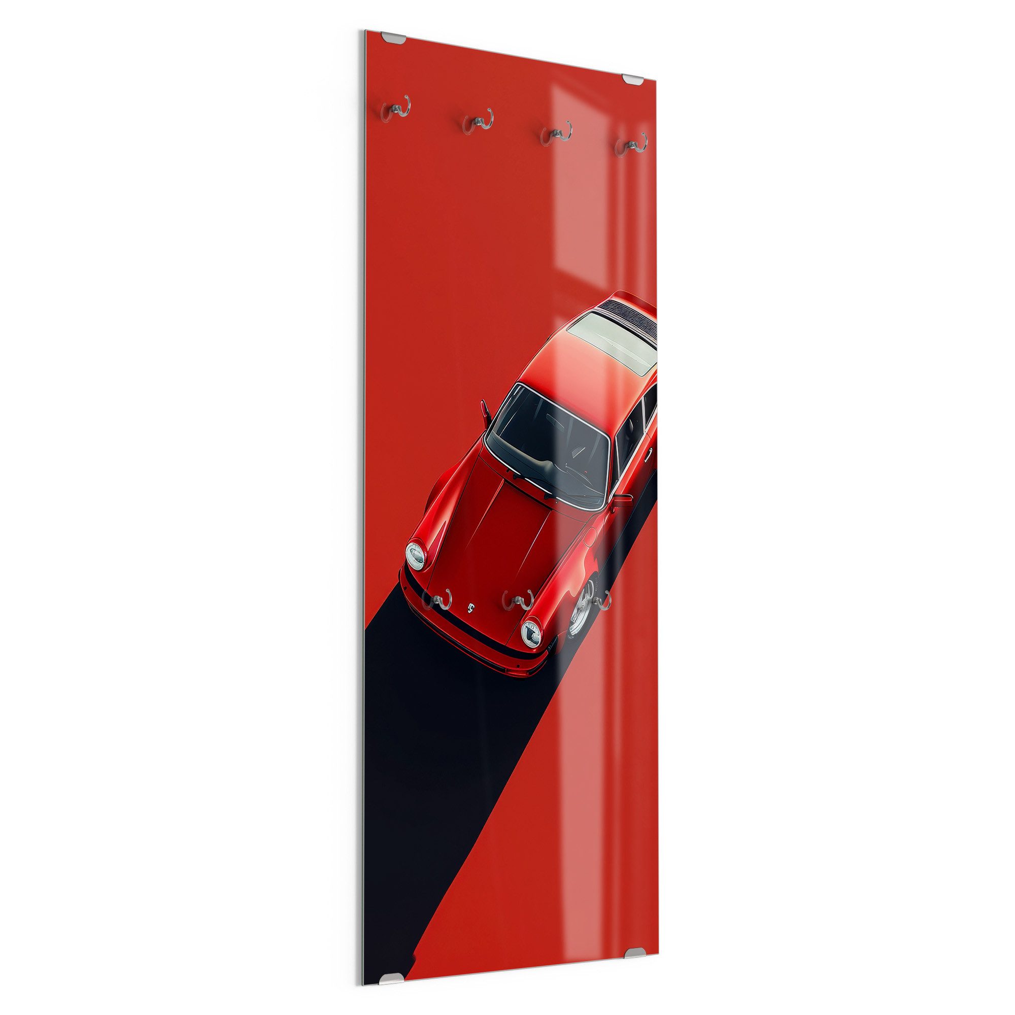 DEQORI Kleiderhaken 'Speed in Scarlet', Glas Garderobe hängend Flur Jackenhalter modern Wandgarderobe Haken