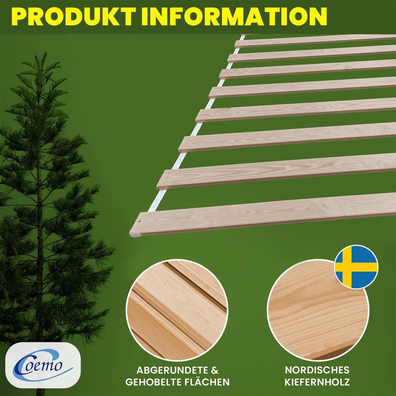 Rollrost VENO, Coemo, Kopfteil nicht verstellbar, Fußteil nicht verstellbar günstig online kaufen