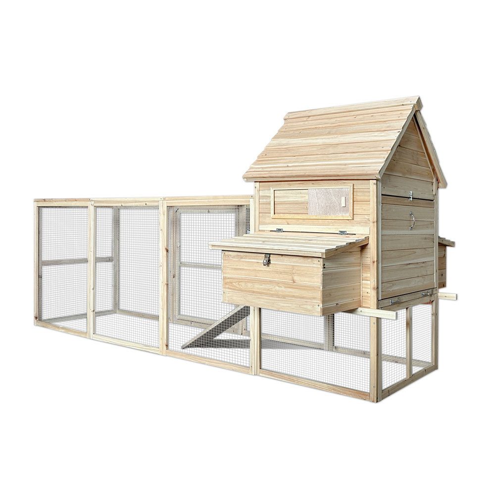 HOME DELUXE Hühnerstall TANO Hühnerhaus, Hühnergehege, Kleintierstall, Integrierter Auslauf, Herausziehbare Kotwanne, Nistkasten – Bild 2 von 5