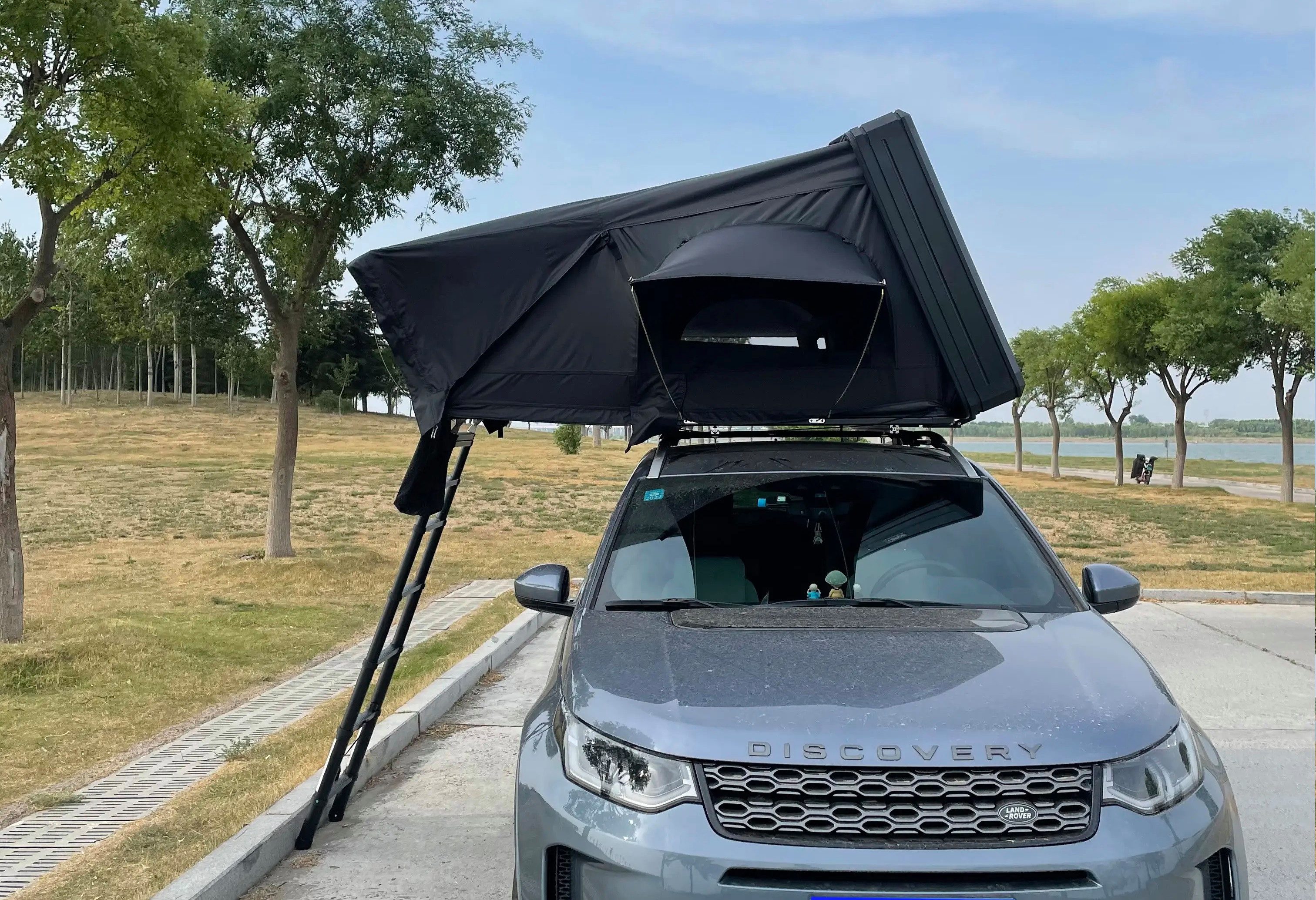 Dachzelt Dachzelt Autodachzelt Aluminium Case 2 Größen 5 Personen Schwarz LED