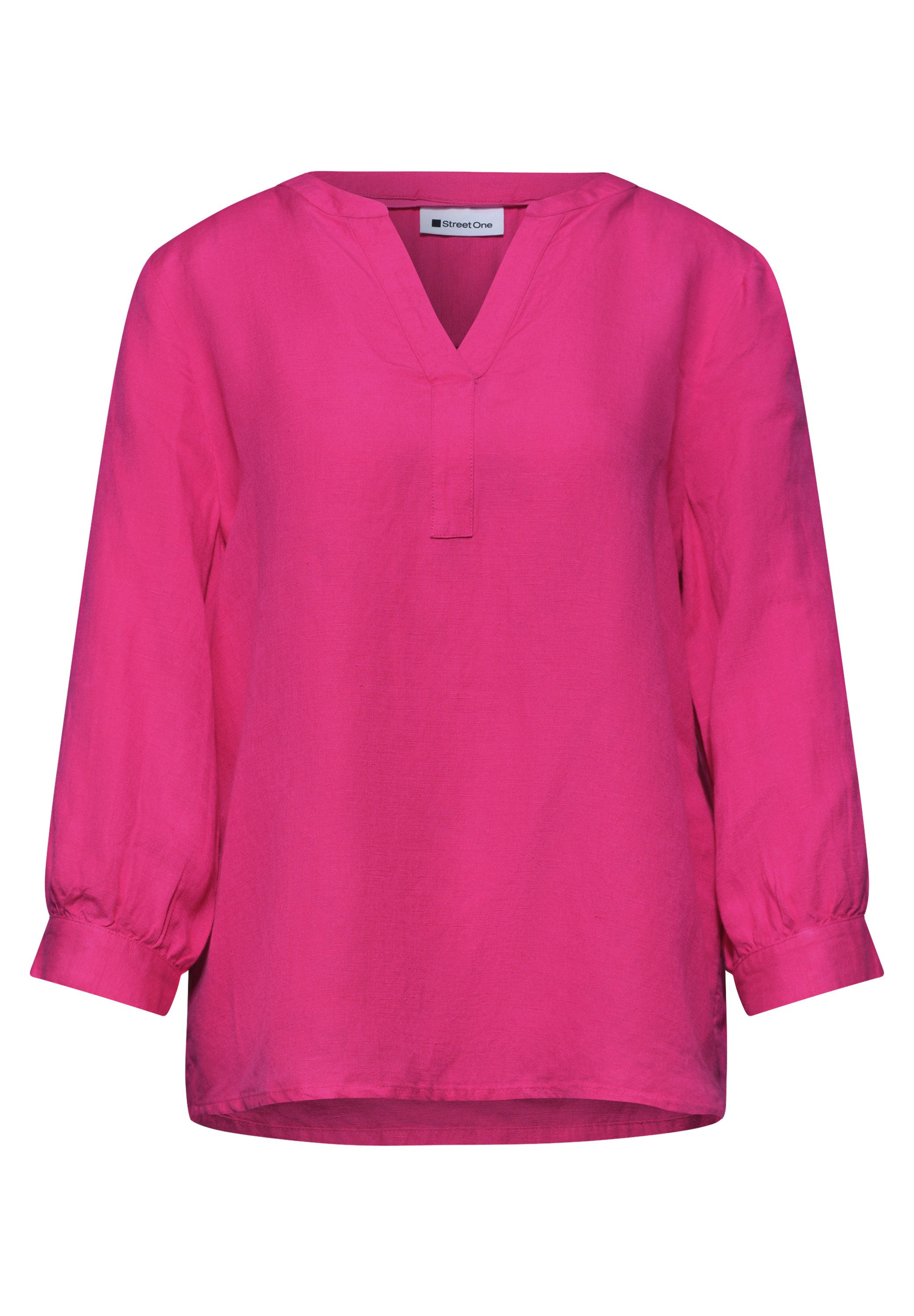 STREET ONE Shirtbluse mit geschlitztem Rundhalsausschnitt – Bild 4 von 5