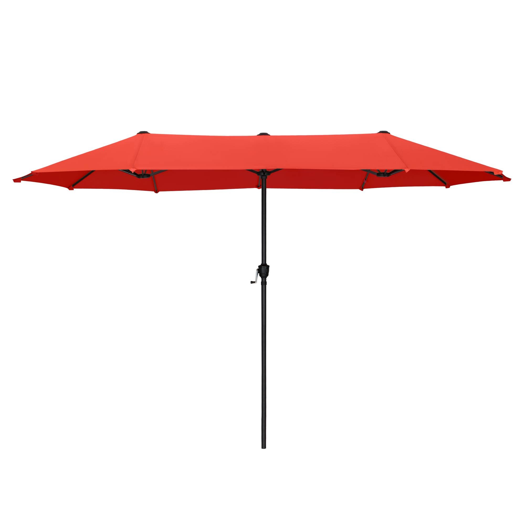 PHI VILLA Sonnenschirm, Balkon Rechteckig Groß Balkonschirm Garten Gartenschirm mit Kurbel UV Schutz Parasol Windfest, Mit der rostfreien Stahlstange und 12 Stahlrippen